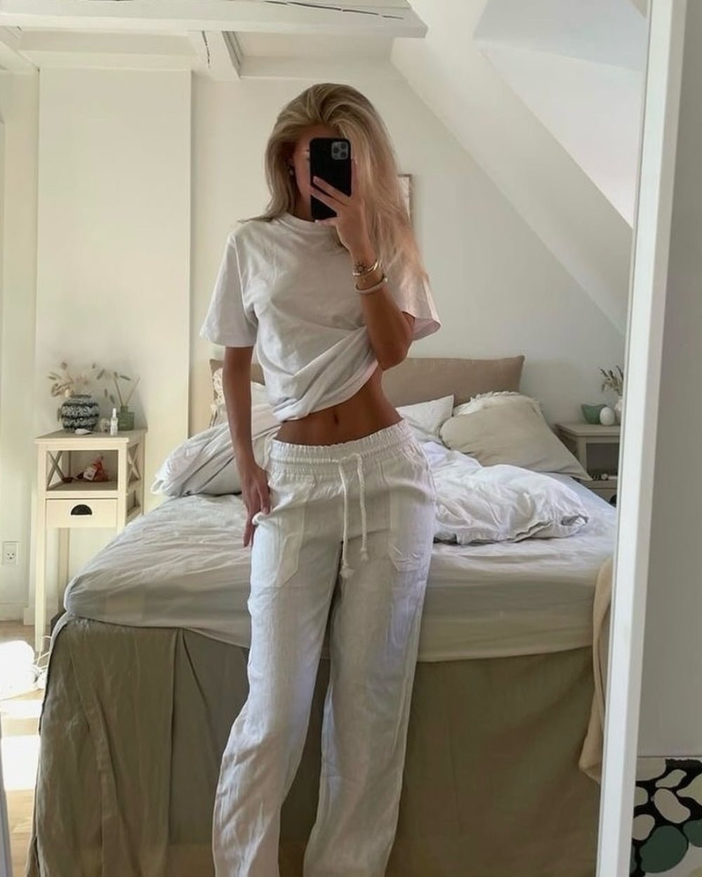 Hørbukser Lavtaljede Hvid | Skagen - clothing.dk